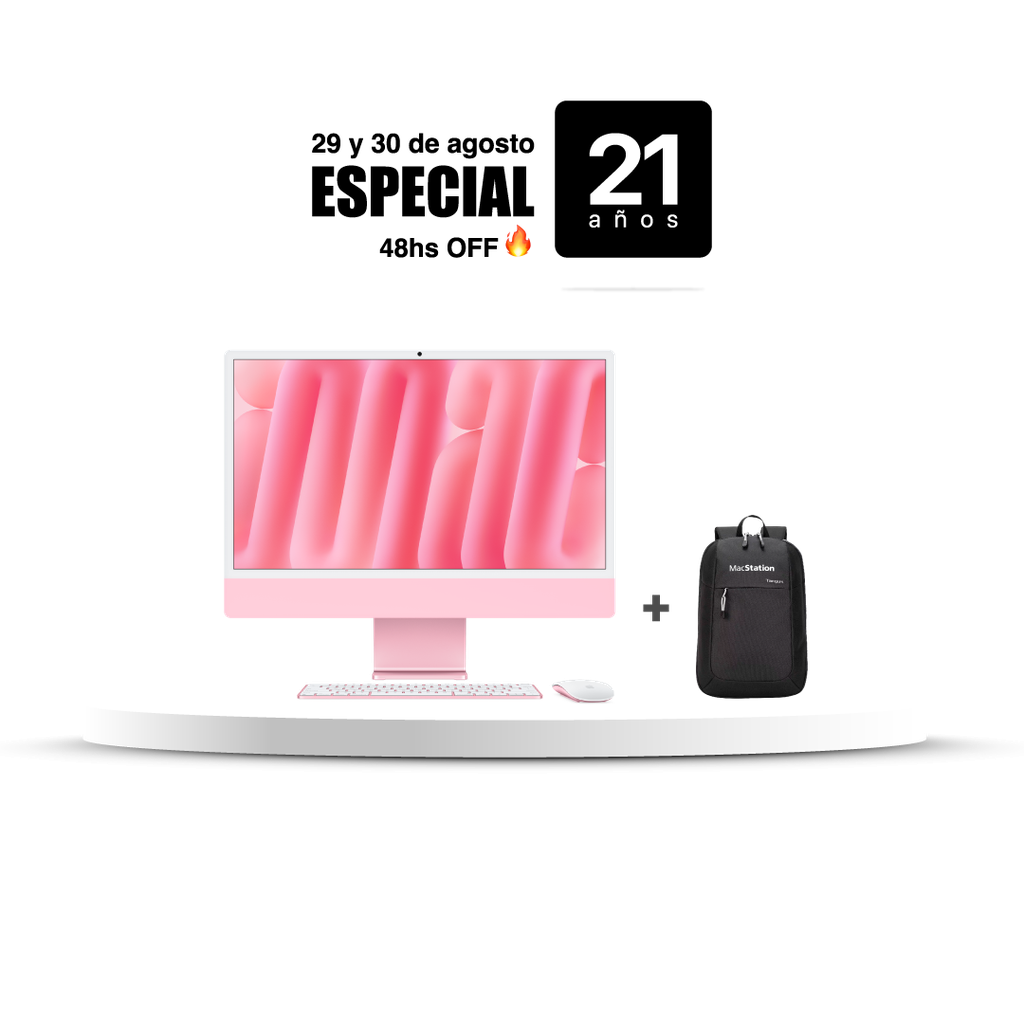 iMac 24" M4 - 10 CPU, 10 GPU, 16 GB, 256 GB - Rosa