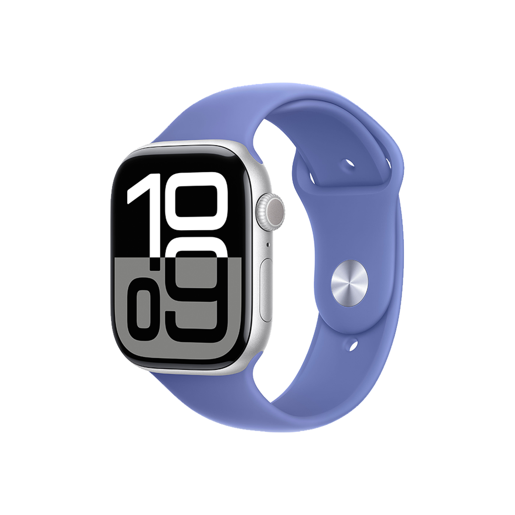 Apple Watch S10 GPS 46mm - Caja de Aluminio color Plata - Banda Deportiva Azul - M/L