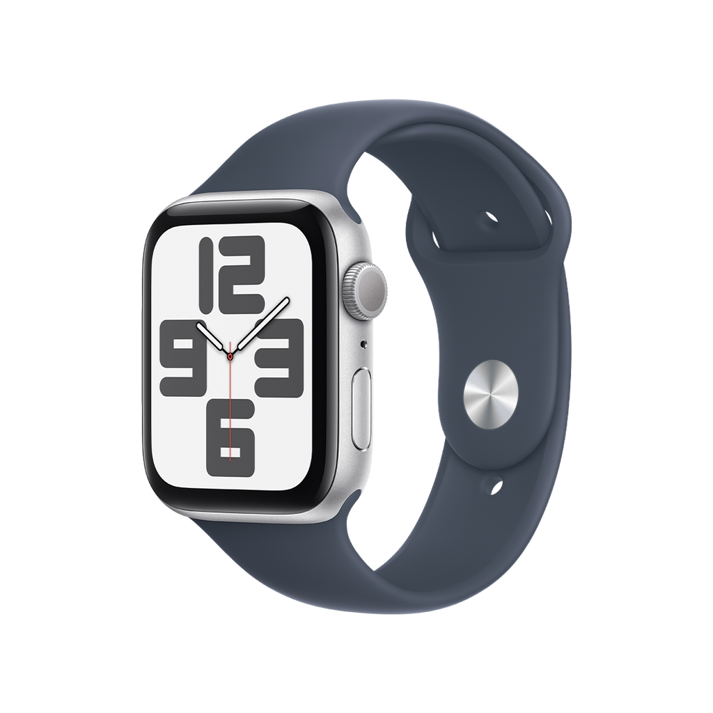 Apple Watch SE 2 (GPS) 44mm Silver Aluminium Case with Denim Sport Band - M/L