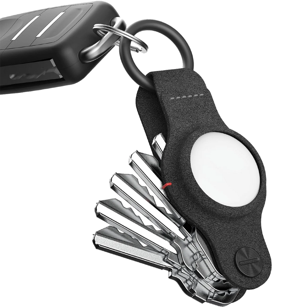 KeySmart Air Llavero de Cuero Vegano para AirTag - Negro
