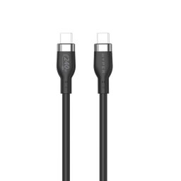 [HJ4001BKGL-91] Cable de silicona de USB-C a USB-C de 240 W (1 m) de HyperJuice - Negro