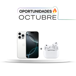 [BUNDLEIPH16PW] [MYNE3BE/A] iPhone 16 Pro (Titanio blanco, 128GB) + Airpods Pro 2