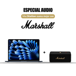 [BUNDLEMAR3] MacBook Air 13" M4 256GB Medianoche+ [1006884] Marshall Emberton III Parlante Bluetooth - Negro y Brasa