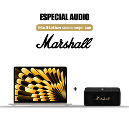 [BUNDLEMAR6] MacBook Air 13" M4 256GB Blanco Estelar + [1006884] Marshall Emberton III Parlante Bluetooth - Negro y Brasa