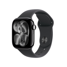 [MEQU4AM/A] Apple Watch Series 11 (GPS) 42 mm - Caja de Aluminio Negro Azabache - Banda Deportiva Negra - M/L