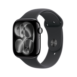 [MEUX4AM/A] Apple Watch Series 11 ((GPS)) 46 mm - Caja de Aluminio Negro Azabache - Banda Deportiva Negra - M/L
