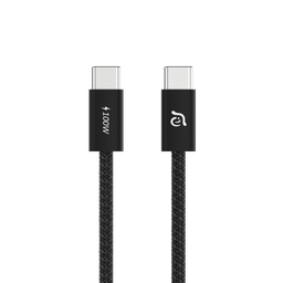 [ACBADC100SETBK] Cable de carga magnético (2 unidades) CASA C100 de USB-C a USB-C de 100 W de Adam Elements - Negro