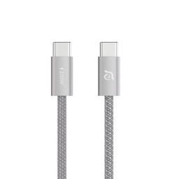[ACBADC100SETSL] Cable de carga magnético (2 unidades) CASA C100 de USB-C a USB-C de 100 W de Adam Elements - Plata