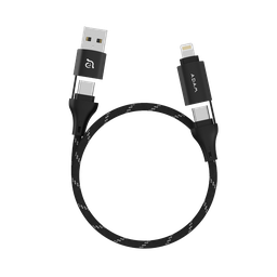 [ACBADMS401BK] Cable de carga magnético 4-en-1 PeAk MS401 de 60 W de Adam Elements - Negro