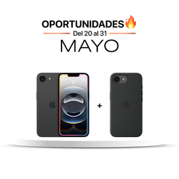 [BUNDLEIPH16E512] [MD1X4BE/A] iPhone 16e (Negro, 512 GB) + [MD3N4ZM/A] Funda de silicona de Apple para iPhone 16e - Negro