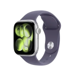 [MEU74AM/A] Apple Watch Series 11 (GPS) 42 mm - Caja de aluminio plata - Banda deportiva niebla púrpurs - M/L