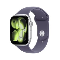 [MEV94AM/A] Apple Watch Series 11 (GPS) 46 mm - Caja de aluminio  en plateado - Banda deportiva niebla púrpura - S/M