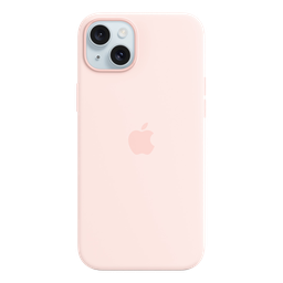 [MT143ZM/A] Funda de silicona con MagSafe de Apple para iPhone 15 Plus- Rosa Claro