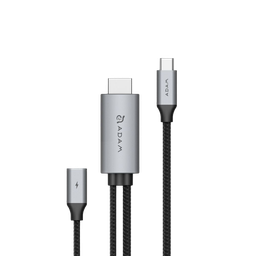 [ACBADH180MGY] Cable CASA H180 de USB-C a HDMI 4K 60 Hz con PD de 100 W (1.8 m) de Adam Elements - Gris