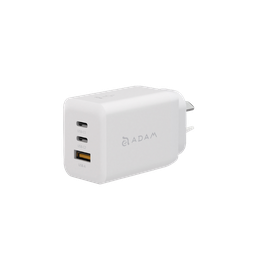 [APAADX65ARWH] Cargador de 3 puertos GaN OMNIA X65 de 65 W de Adam Elements - Blanco