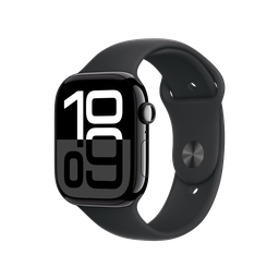 [MWWQ3AM/A] Apple Watch S10 GPS 46mm - Caja de Aluminio Negro Azabache - Banda Deportiva Negra - M/L