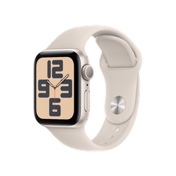 [MXEG3BE/A] Apple Watch SE GPS 40mm - Caja de Aluminio Blanco Estrella con Banda Deportiva Blanco Estrella - M/L