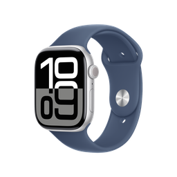 [MWWM3AM/A] Apple Watch S10 GPS 46mm - Caja de Aluminio color Plata - Banda Deportiva Azul - M/L