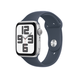[MXER3BE/A] Apple Watch SE 2 (GPS) 44mm Silver Aluminium Case with Denim Sport Band - M/L