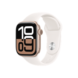 [MWWJ3AM/A] Apple Watch S10 GPS 42mm Rose Gold Aluminium Case with Light Blush Sport B