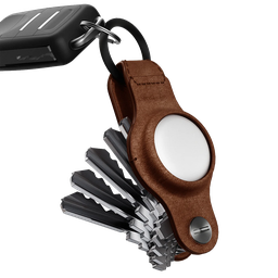 [KS040-BRN-LEA] KeySmart Llavero de Cuero AirTag - Marrón