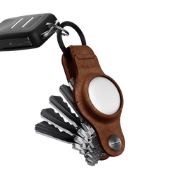 [KS040-BRN-LEA] Llavero de cuero Air de KeySmart para AirTag - Marrón