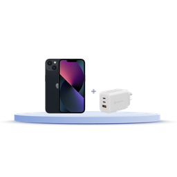 [BUNDLEIPH13M] iPhone 13 128GB (MLPF3LZ/A) + Cargador Adam Elements X65 (APAADX65ARWH)