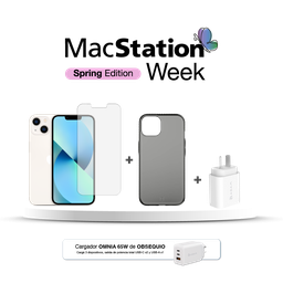 [BUNDLEIPH13S] iPhone 13 128GB (MLPG3LZ/A) con Funda, Vidrio y Cargador 20W + Cargador Adam Elements X65